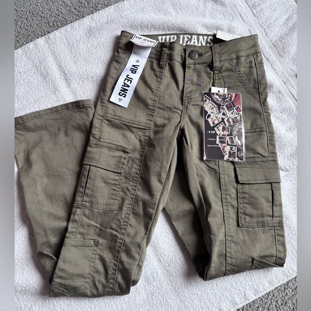 VIP Olive Green Women's Boot Cut Cargo Pants